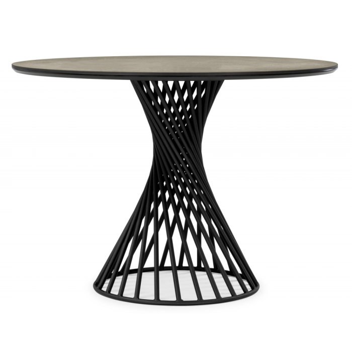 Обеденные столы, Керамический стол Вивиен 110 (чёрная нога)