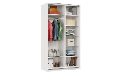 Шкаф-купе Smart 1224 2х дверный (фасады ЛДСП,зеркало) профиль серебро