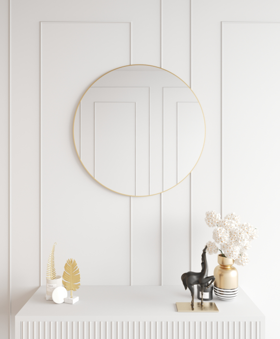 Зеркала в спальню, Дизайнерское настенное зеркало GENGLASS Rauntel M в металлической раме