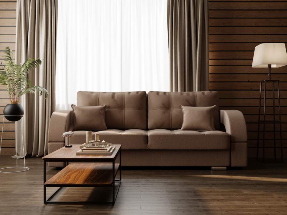 Диваны с ящиком для белья, Прямой диван Элита-1 ПЗ, велюр