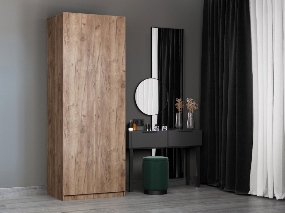 Шкафы распашные, Шкаф складной Е1 Локер ("Гармошка" с системой Push to Move/Левый)81х52.5х220 см