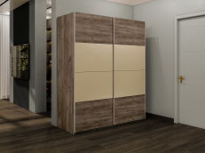 Шкафы-купе 2-х дверные, Шкаф-купе Эста 2-х дверный ДСП/Стекла фисташка/Доводчик 200х66х240