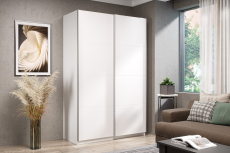 Шкафы-купе 2-х дверные, Шкаф-купе Smart 1424 2х дверный (фасады ЛДСП) профиль серебро