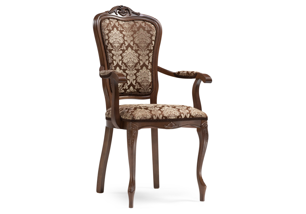 Стулья, Стул деревянный Руджеро патина золото  (с мягкими подлокотниками)