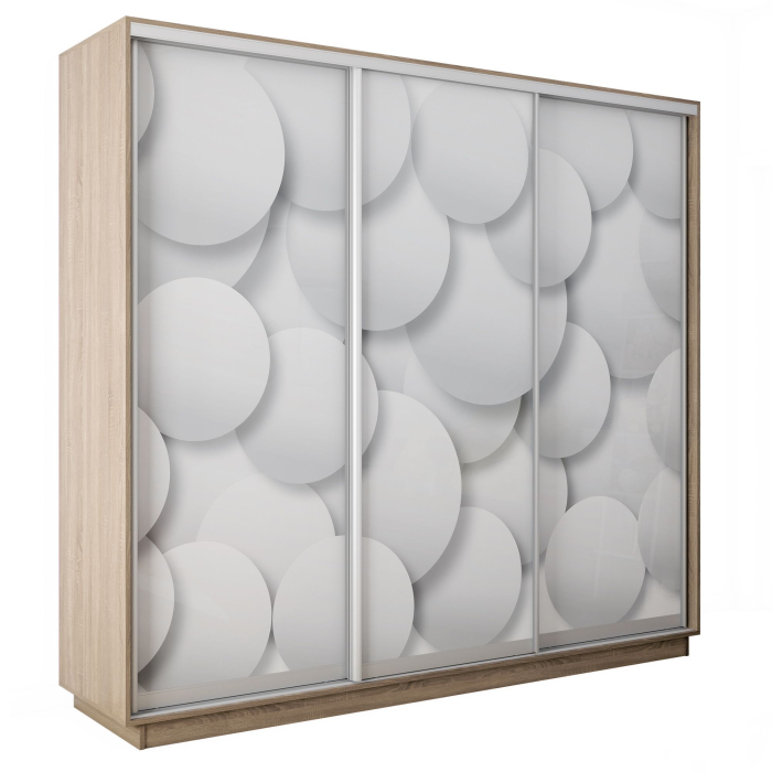 Шкафы-купе 3-х дверные, Шкаф-купе Экспресс 3-х дверный Фотопечать Шары Стекла 210х45х220