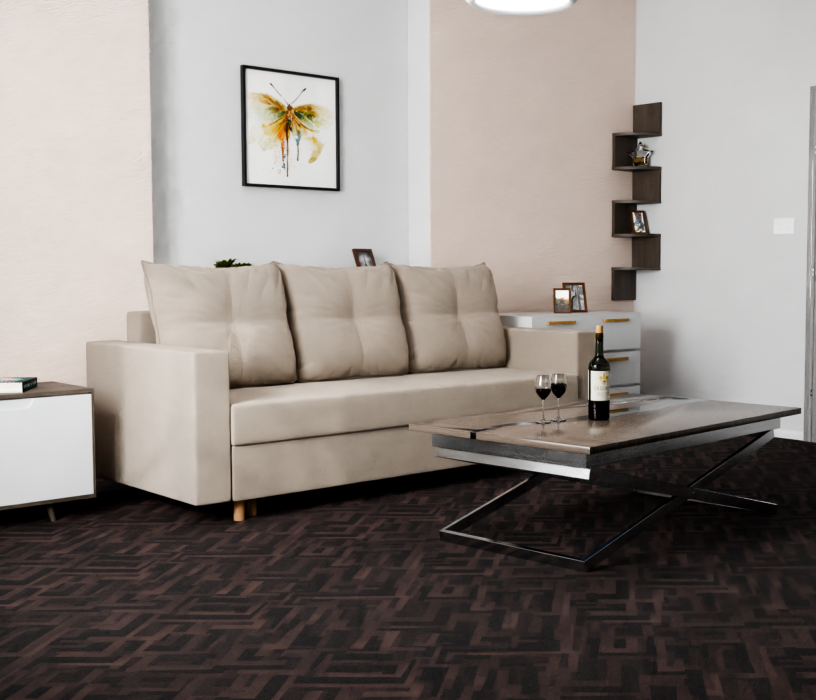 Диваны кровати со спальным местом, Прямой диван Гармония,еврокнижка,велюр