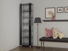 Открытые, Стеллаж модульный Универсальный 35х60х240 Черное стекло