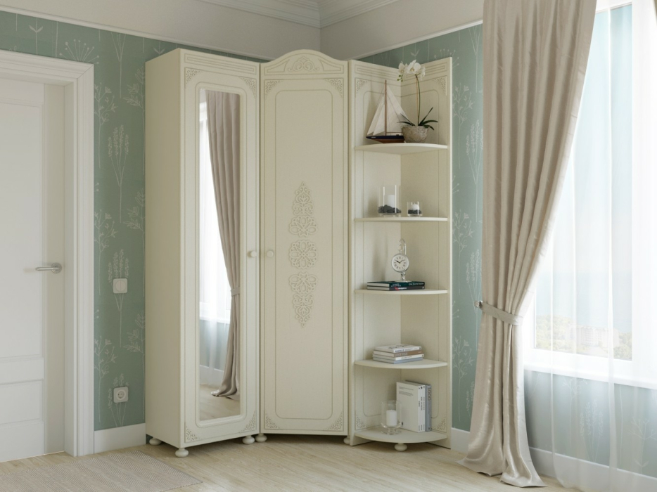 Угловые шкафы, Шкаф угловой Ассоль АС-521К (левый c короной)