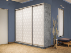 Шкафы-купе 3-х дверные, Шкаф-купе Экспресс 3-х дверный Фотопечать Калейдоскоп Стекла 210х60х220