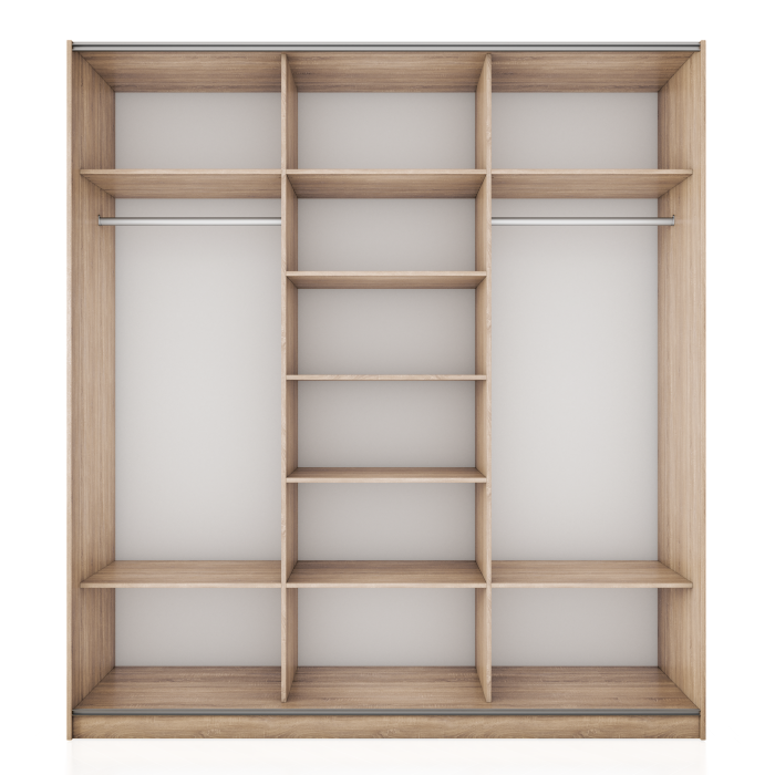 Шкафы-купе 3-х дверные, Шкаф-купе Прайм 3-х дверный ДСП/Стекло черное/Доводчики 210х57х230