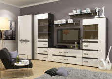 Стенки для гостиной, Гостиная МДФ ВИГО (венге/белый гл.) без шкафа