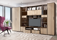 Стенки для гостиной, Гостиная Орхидея +ШКАФ+ПЕНАЛ (кантер / сонома)