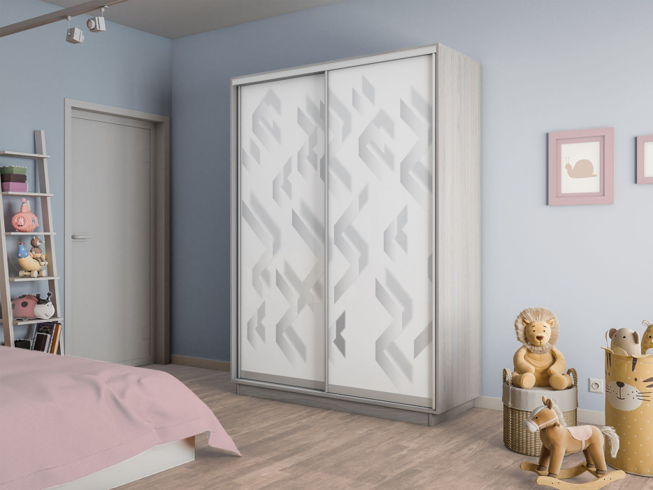 Шкафы-купе 2-х дверные, Шкаф-купе Экспресс 2-х дверный Фотопечать Ленты Стекла 120х45х240