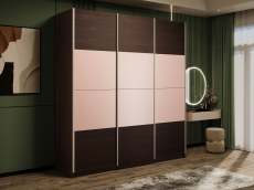 Шкафы-купе 3-х дверные, Шкаф-купе Эста 3-х дверный ДСП/Стекла пудра/Доводчик 270х66х240