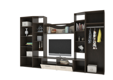 Гостиная Гамма (венге / дуб) (с зеркалами)