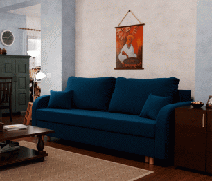 Прямой диван Оазис,еврокнижка,велюр