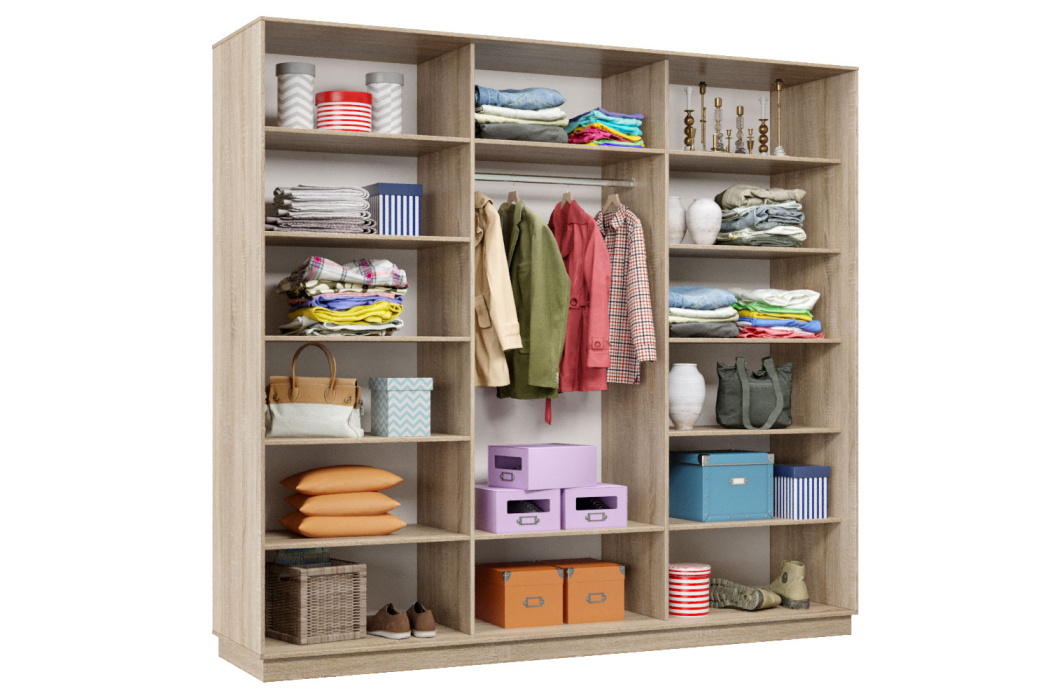 Шкафы-купе 3-х дверные, Шкаф-купе Премьер Лайт 62 (08;11;08) трехдверный