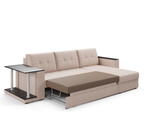 Диван-кровать угловой со столом Атланта Классик 145 , рогожка