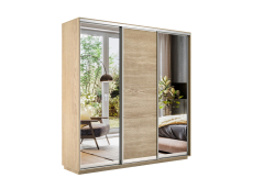 Шкафы-купе 3-х дверные, Шкаф-купе Экспресс Медиум (2 зеркала) трио 2400 x 2400 x 450