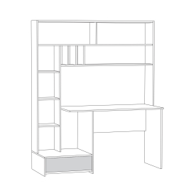 Стол письменный Лайт 03.243 Н, гикори рокфорд натуральный, темно-серый