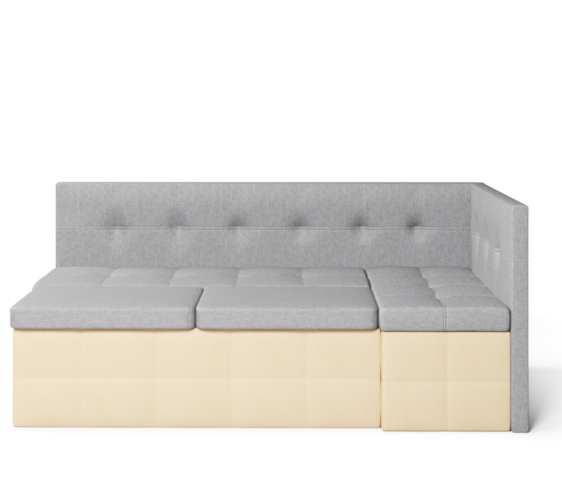 Диваны угловые кухонные, Диван кухонный угловой Домино 2 выкатной, рогожка+экокожа