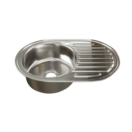 Мойка овал 50х77 (0,8) лев, с сифоном ДЕКОР