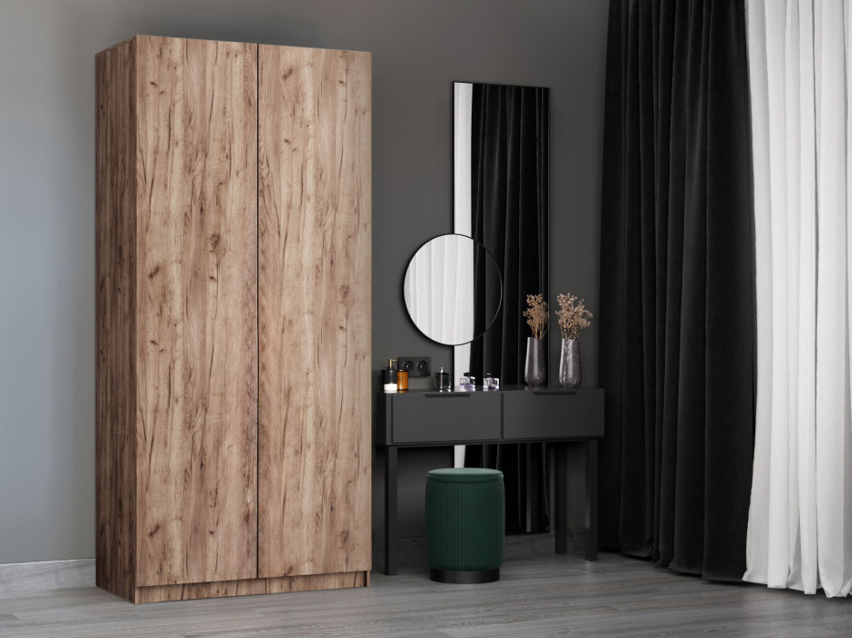 Шкафы двухстворчатые, Шкаф распашной Локер 2-х дверный с полками и 1 модулем