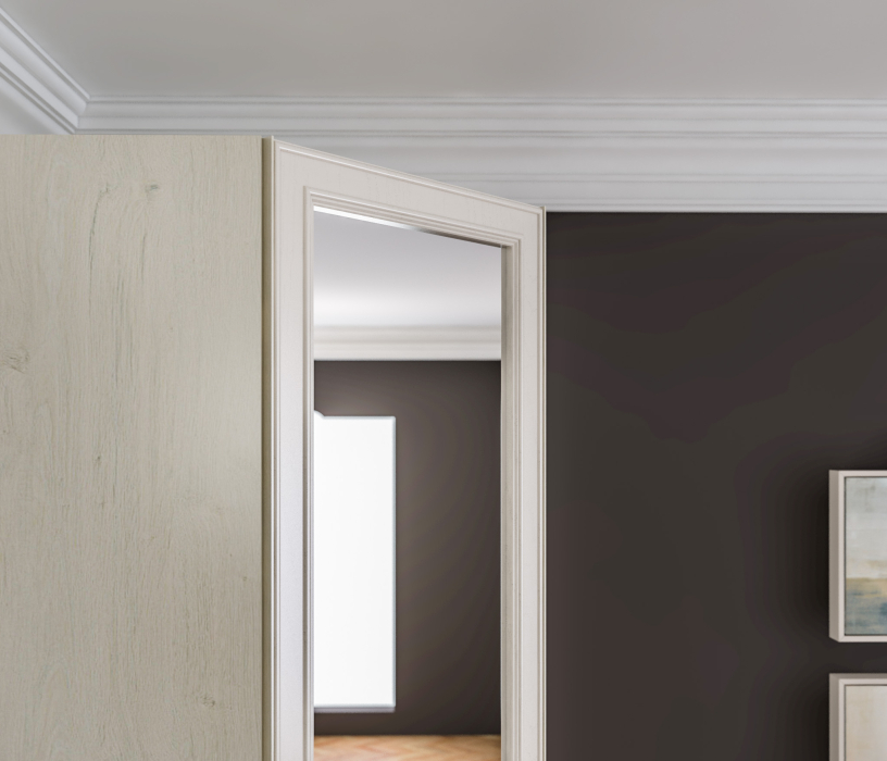 Для одежды, Шкаф угловой Гранд / Ливерпуль СБ-3513 Дуб Приморский Белый/МДФ Классика Светлый