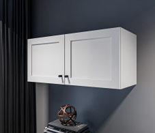 Настенные полки, Твин СБ-3384 Полка Белая с глухими фасадами