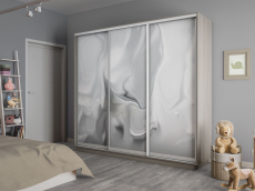 Шкафы-купе 3-х дверные, Шкаф-купе Экспресс 3-х дверный Фотопечать Шелк Стекла 210х45х220