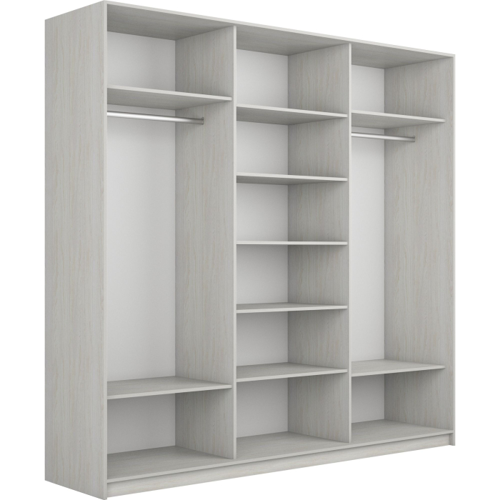 Шкафы-купе 3-х дверные, Шкаф-купе Прайм Широкий 3-х дверный ДСП/Стекла фисташка/Доводчики 240х57х230