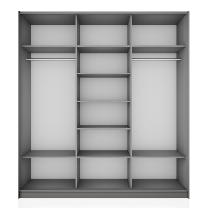 Шкафы-купе 3-х дверные, Шкаф-купе Прайм 3-х дверный ДСП/Стекло черное/Доводчики 210х57х230