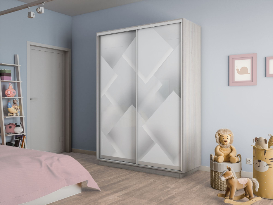 Шкафы-купе 2-х дверные, Шкаф-купе Экспресс 2-х дверный Фотопечать Квадрат Стекла 120х45х220