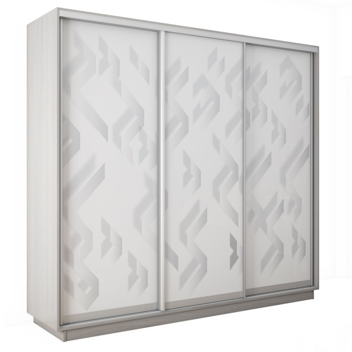 Шкафы-купе 3-х дверные, Шкаф-купе Экспресс 3-х дверный Фотопечать Ленты Стекла 240х45х220