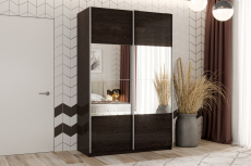 Шкафы-купе 2-х дверные, Шкаф-купе Smart 1222 2х дверный (фасады ЛДСП/зеркало) профиль серебро